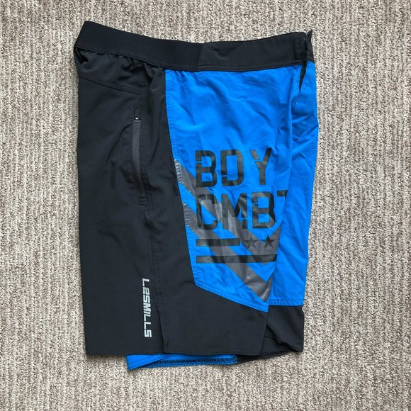 Men's Small Reebok Crossfit Training Shorts Blue Black - Picture 3 of 4